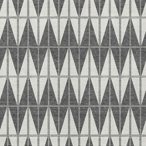 HomeRoots 10' Modern Ivory Gray Black Geometric Washable Area Rug for Indoor Outdoor High-Traffic Spaces 691081