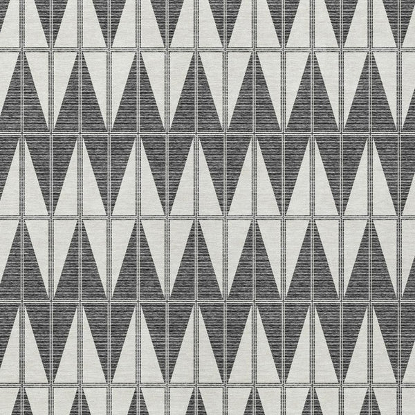 HomeRoots 10' Modern Ivory Gray Black Geometric Washable Area Rug for Indoor Outdoor High-Traffic Spaces 691081