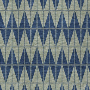 HomeRoots 9' Stylish Navy Blue & Beige Geometric Washable Rug - Durable Indoor/Outdoor Design for High Traffic Areas! 691086