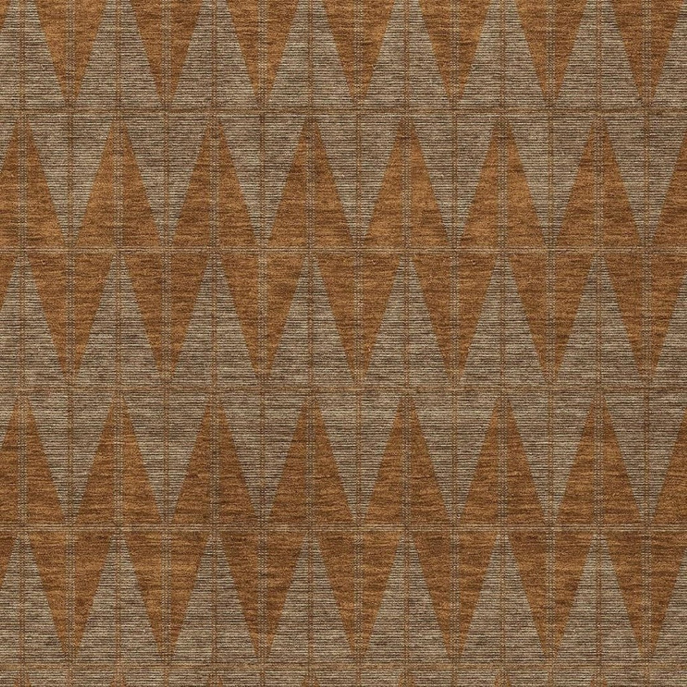 HomeRoots 8' X 10' Durable Rust & Beige Geometric Washable Rug - Perfect for Indoor/Outdoor Style & Comfort! 691091