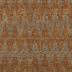 HomeRoots 9' X 12' Stylish Rust and Beige Geometric Washable Area Rug for Indoor and Outdoor Spaces 691092