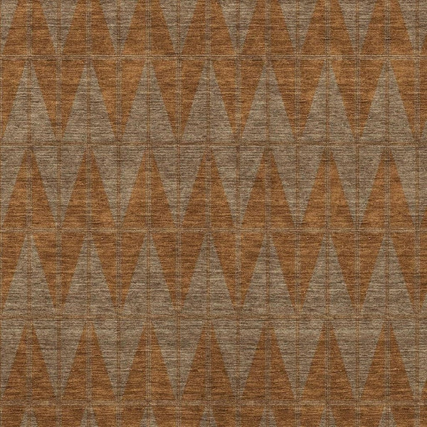 HomeRoots 9' X 12' Stylish Rust and Beige Geometric Washable Area Rug for Indoor and Outdoor Spaces 691092