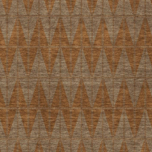 HomeRoots 10' X 14' Geometric Area Rug in Rust and Beige - Durable, Washable for Indoor & Outdoor Use! 691093