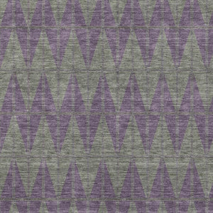 HomeRoots 5' x 8' Stylish Plum and Sage Geometric Area Rug - Durable, Washable, Indoor/Outdoor Versatility 691095