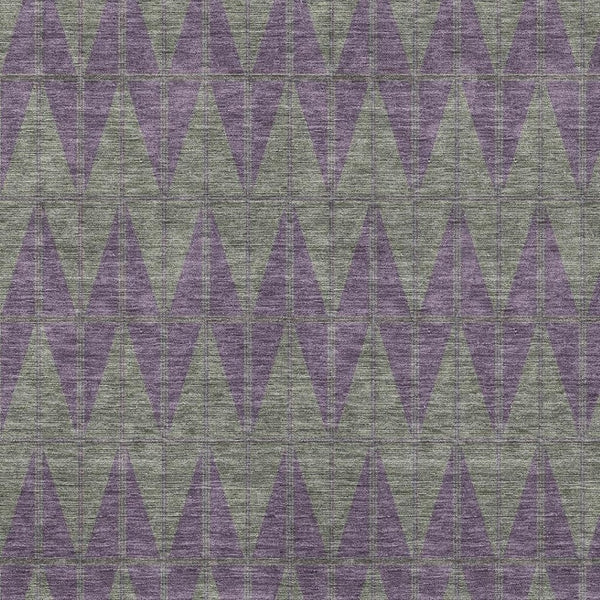 HomeRoots 5' x 8' Stylish Plum and Sage Geometric Area Rug - Durable, Washable, Indoor/Outdoor Versatility 691095