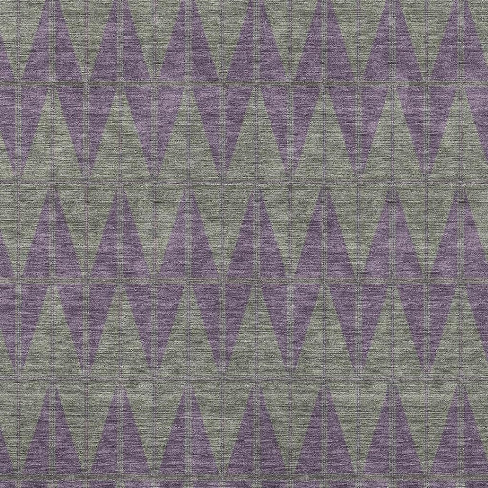 HomeRoots 8' X 10' Stylish Plum & Sage Geometric Washable Area Rug - Perfect for Indoor & Outdoor Spaces! 691097