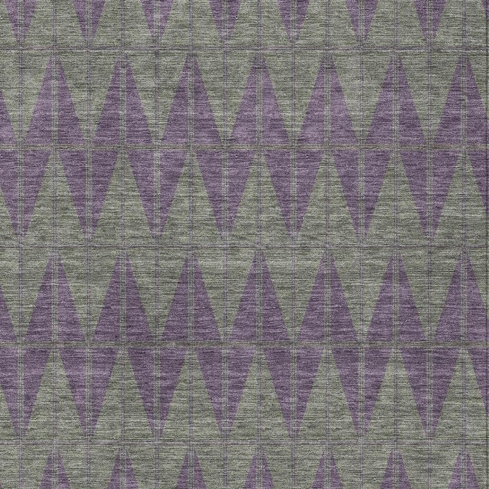 HomeRoots 9' X 12' Plum and Sage Geometric Area Rug - Washable, Durable, Indoor/Outdoor Perfect for Any Space 691098