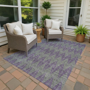 HomeRoots 9' X 12' Plum and Sage Geometric Area Rug - Washable, Durable, Indoor/Outdoor Perfect for Any Space 691098