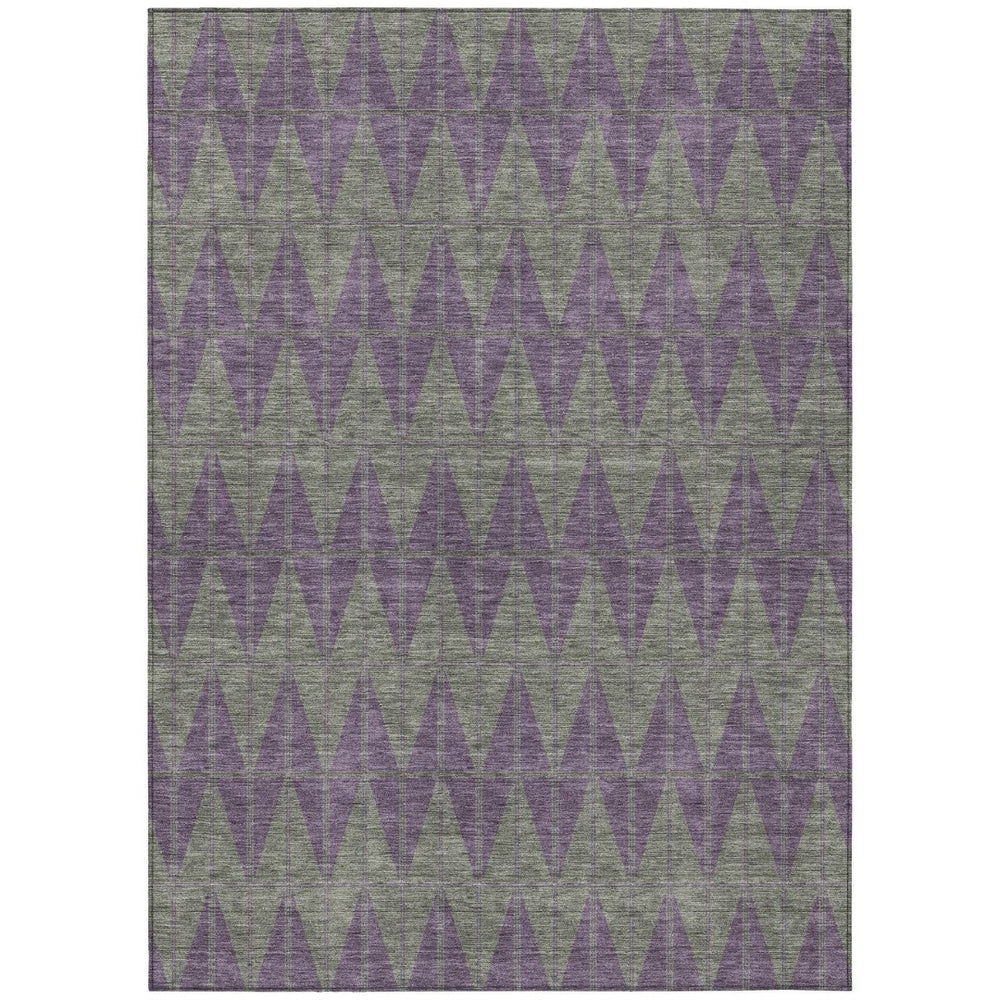 HomeRoots 9' X 12' Plum and Sage Geometric Area Rug - Washable, Durable, Indoor/Outdoor Perfect for Any Space 691098