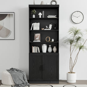 HomeRoots 31" Black Wood Accent Cabinet – Stylish Storage Solution for Modern Homes, Easy Assembly & Versatile Use 691102