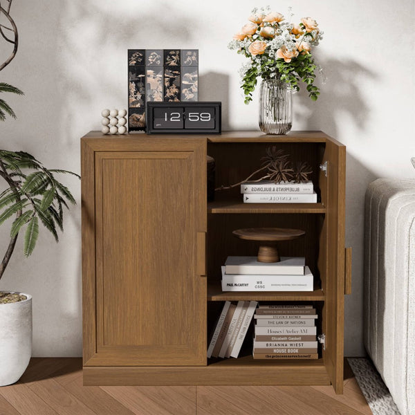HomeRoots 31" Brown Wood Accent Cabinet – Stylish Storage Solution for Living Rooms, Bedrooms & Entryways 691104