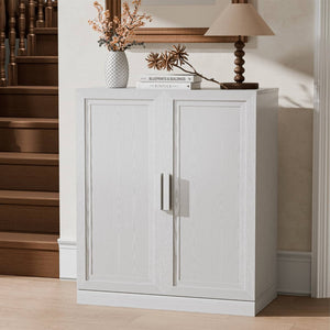 HomeRoots 31" White Wood Accent Cabinet - Contemporary Storage Solution for Your Home, Easy Assembly, Versatile Use 691107