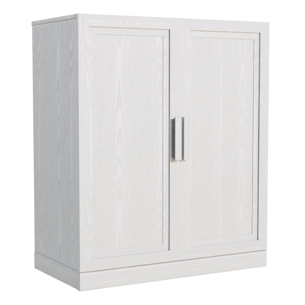 HomeRoots 31" White Wood Accent Cabinet - Contemporary Storage Solution for Your Home, Easy Assembly, Versatile Use 691107