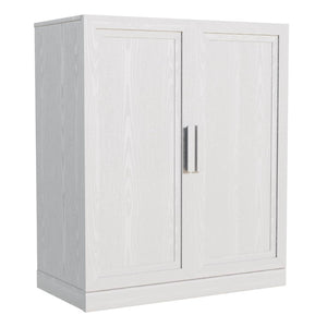 HomeRoots 31" White Wood Accent Cabinet - Contemporary Storage Solution for Your Home, Easy Assembly, Versatile Use 691107