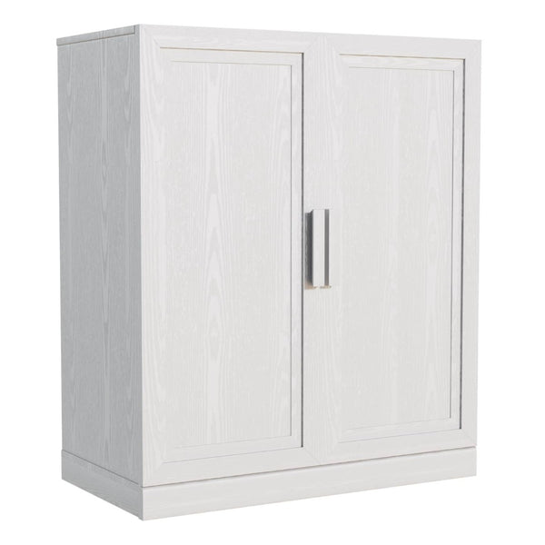 HomeRoots 31" White Wood Accent Cabinet - Contemporary Storage Solution for Your Home, Easy Assembly, Versatile Use 691107
