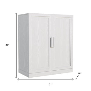 HomeRoots 31" White Wood Accent Cabinet - Contemporary Storage Solution for Your Home, Easy Assembly, Versatile Use 691107
