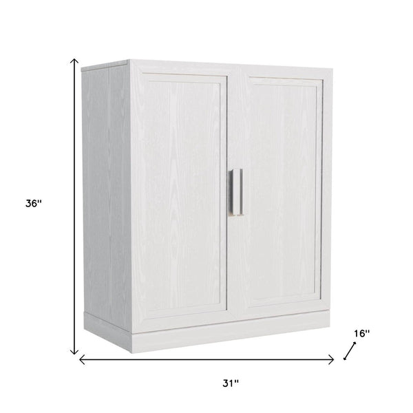 HomeRoots 31" White Wood Accent Cabinet - Contemporary Storage Solution for Your Home, Easy Assembly, Versatile Use 691107