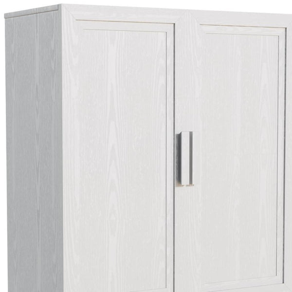 HomeRoots 31" White Wood Accent Cabinet - Contemporary Storage Solution for Your Home, Easy Assembly, Versatile Use 691107