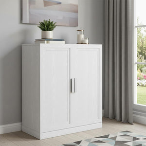 HomeRoots 31" White Wood Accent Cabinet - Contemporary Storage Solution for Your Home, Easy Assembly, Versatile Use 691107