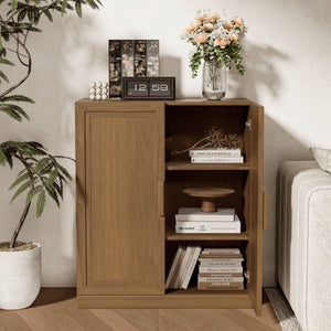 HomeRoots 31" Brown Wood Accent Cabinet - Stylish Storage Solution for Living Rooms, Bedrooms & Hallways 691108
