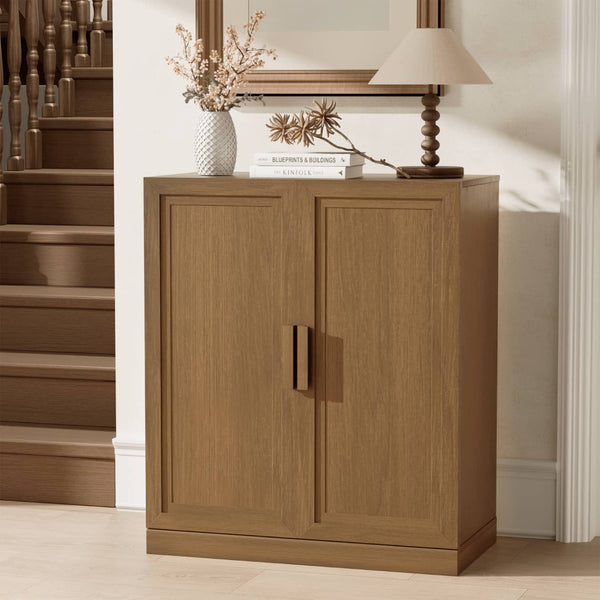 HomeRoots 31" Brown Wood Accent Cabinet - Stylish Storage Solution for Living Rooms, Bedrooms & Hallways 691108