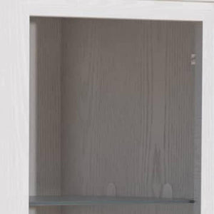 HomeRoots 31" White Wood Accent Cabinet - Stylish Glass-Front Storage for Living Room, Entryway & Home Office 691109