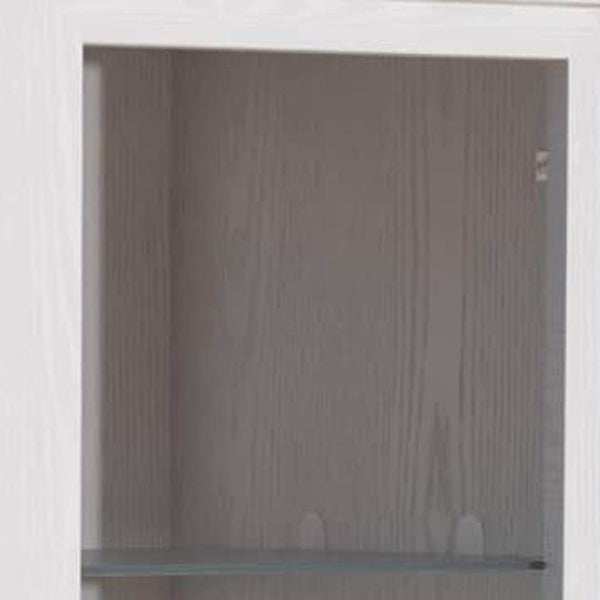 HomeRoots 31" White Wood Accent Cabinet - Stylish Glass-Front Storage for Living Room, Entryway & Home Office 691109