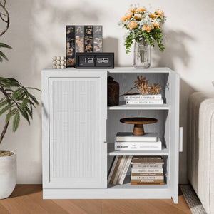 HomeRoots 31" White Wood Accent Cabinet – Stylish Storage Solution for Modern Living Rooms, Bedrooms & Offices 691111