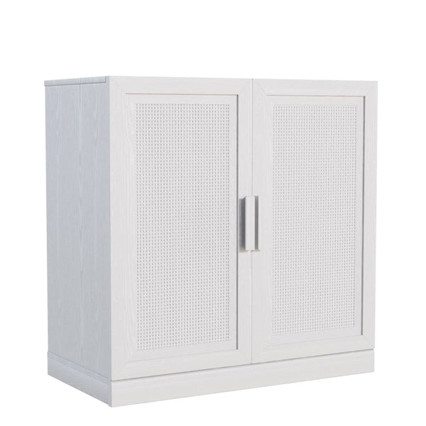 HomeRoots 31" White Wood Accent Cabinet – Stylish Storage Solution for Modern Living Rooms, Bedrooms & Offices 691111