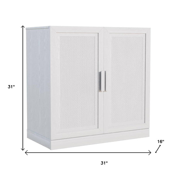 HomeRoots 31" White Wood Accent Cabinet – Stylish Storage Solution for Modern Living Rooms, Bedrooms & Offices 691111