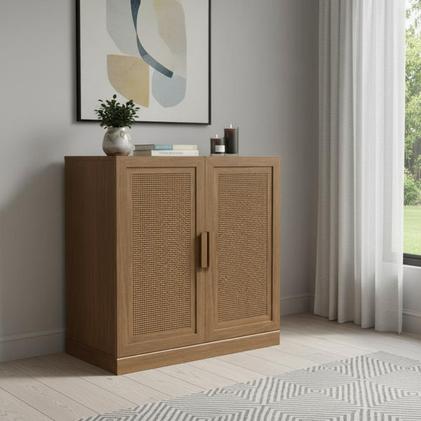 HomeRoots 31" Brown Wood Accent Cabinet - Stylish Storage Solution for Modern Homes, Easy Assembly & Versatile Design 691112
