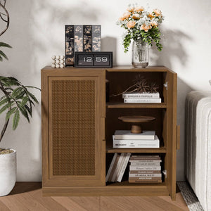 HomeRoots 31" Brown Wood Accent Cabinet - Stylish Storage Solution for Modern Homes, Easy Assembly & Versatile Design 691112
