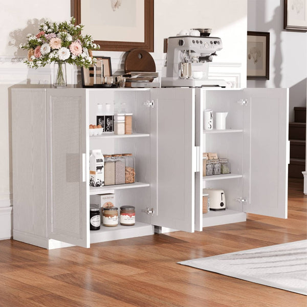 HomeRoots 31" White Wood Accent Cabinet - Stylish Storage Solution for Modern Home, Entryway, or Office Decor 691113