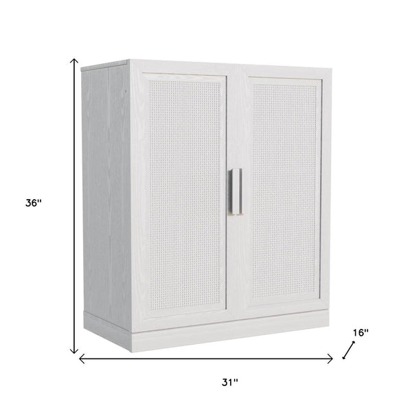 HomeRoots 31" White Wood Accent Cabinet - Stylish Storage Solution for Modern Home, Entryway, or Office Decor 691113