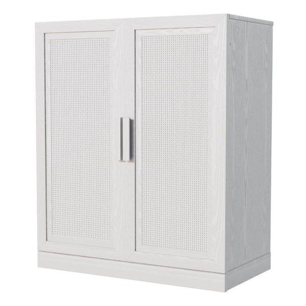 HomeRoots 31" White Wood Accent Cabinet - Stylish Storage Solution for Modern Home, Entryway, or Office Decor 691113