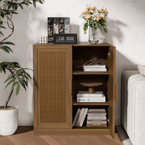 HomeRoots 31" Brown Wood Accent Cabinet - Elegant Storage Solution for Any Room, Stylish Design & Easy Assembly 691114