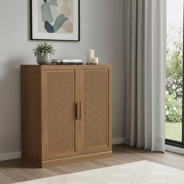 HomeRoots 31" Brown Wood Accent Cabinet - Elegant Storage Solution for Any Room, Stylish Design & Easy Assembly 691114