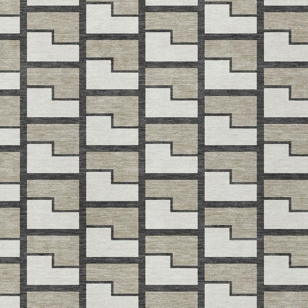 HomeRoots 8' X 10' Ivory Geometric Area Rug - Washable, Durable, Stylish for Indoor & Outdoor Spaces 691143