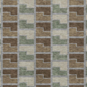 HomeRoots 9' Chocolate Gray and Beige Geometric Area Rug – Washable, Durable for Indoor/Outdoor Use, Stylish! 691168