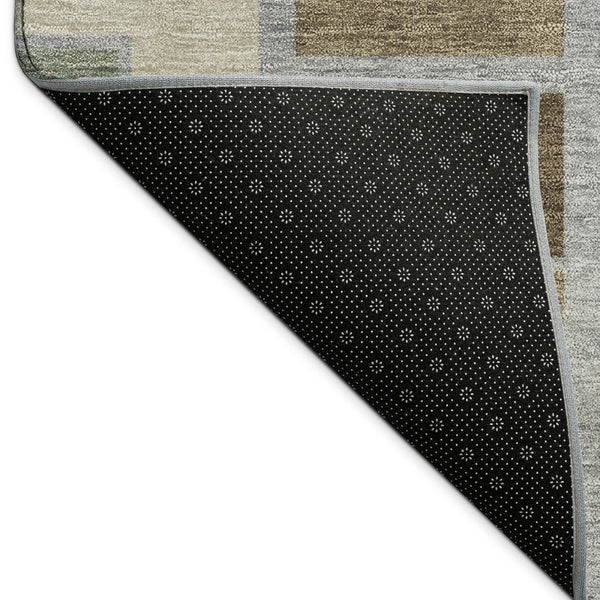 HomeRoots 10' Modern Geometric Area Rug in Chocolate Gray & Beige - Stylish, Washable for Indoor & Outdoor Use 691169