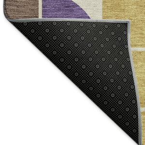 HomeRoots 10' Vibrant Geometric Indoor Outdoor Area Rug – Blue, Black, Purple & Orange, Washable & Durable 691193