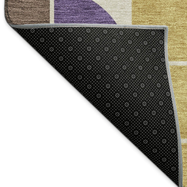 HomeRoots 10' Vibrant Geometric Indoor Outdoor Area Rug – Blue, Black, Purple & Orange, Washable & Durable 691193