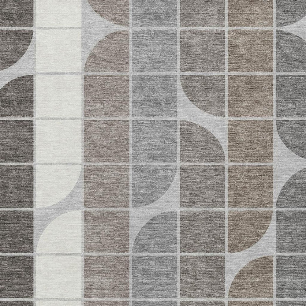 HomeRoots 8' X 10' Stylish Geometric Washable Area Rug for Indoor & Outdoor - Durable, Stain Resistant Design 691209
