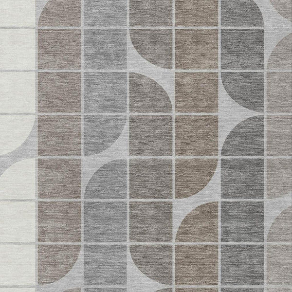 HomeRoots 10' Modern Silver Brown Gray Geometric Area Rug - Durable, Washable, Indoor/Outdoor Perfect for Any Space 691211