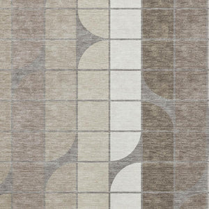 HomeRoots 10' Stylish Taupe Brown & Ivory Geometric Area Rug – Indoor/Outdoor, Washable, Durable, Versatile Design 691217