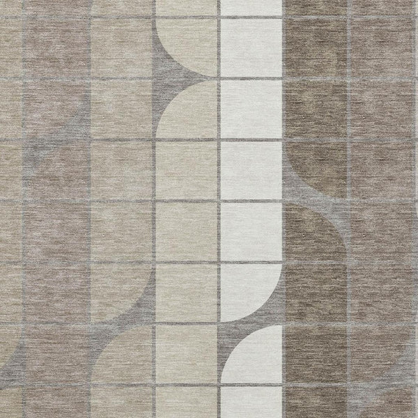 HomeRoots 10' Stylish Taupe Brown & Ivory Geometric Area Rug – Indoor/Outdoor, Washable, Durable, Versatile Design 691217