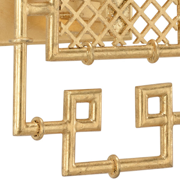 Chelsea House Benton Gold Leaf Sconce — Bamboo-Inspired Iron Wall Light, Ada Compliant, Warm Sculptural Glow 69123