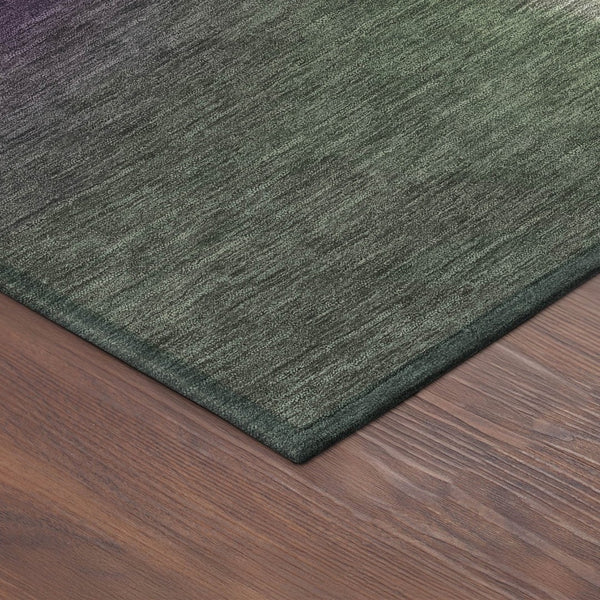 HomeRoots 8' Round Abstract Area Rug in Fern Green, Purple & Beige – Stylish, Washable & Versatile for Indoor/Outdoor Use 691238