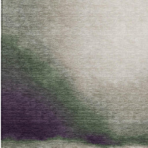 HomeRoots 8' X 10' Vibrant Abstract Area Rug in Fern Green, Purple & Beige – Washable, Stain-Resistant Design 691239