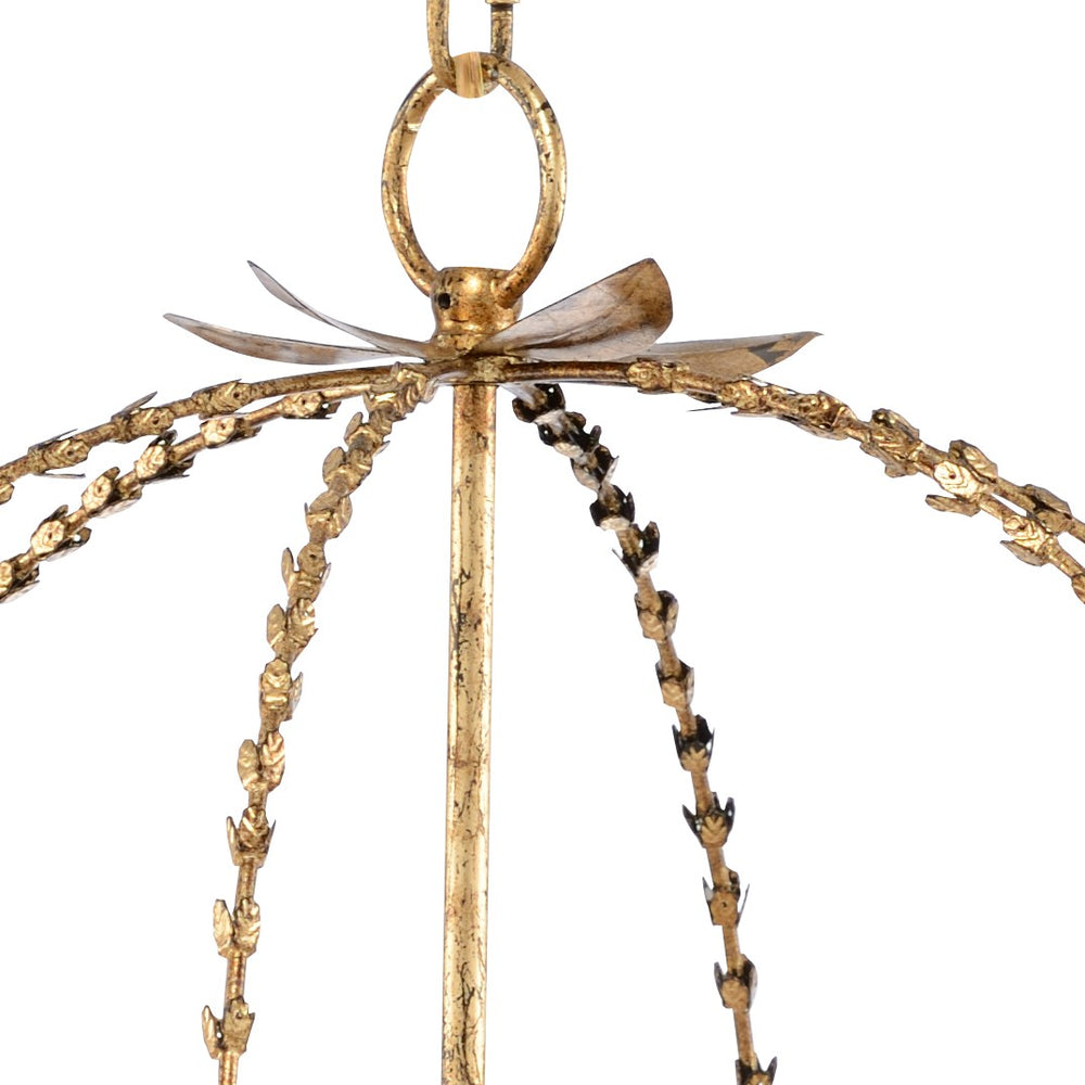 Chelsea House Hillsboro Blackened Gold Leaf Chandelier — Open Iron Sphere, 4-Light Ambient Fixture For Dining & Entryway 69124